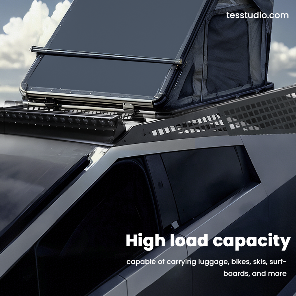 Tesla Cybertruck Crossbars Molle Panel Cybertruck Roof Racks 2024 Tesla Cybertruck Molle System Tesstudio®