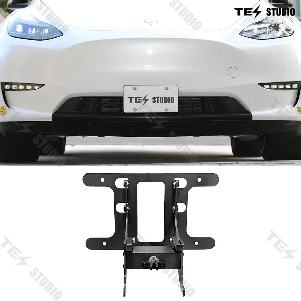 Tesstudio Model 3/Model Y License Plate Frame with Knob Lock (T2 Lock Version)