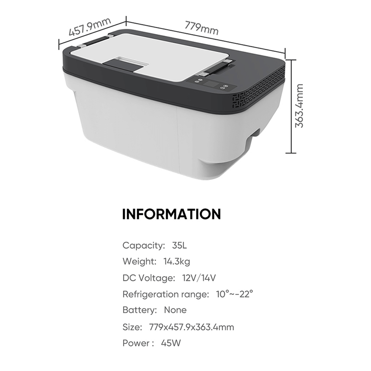 Tesstudio Tesla Model Y Smart 35L Trunk Fridge with App Control