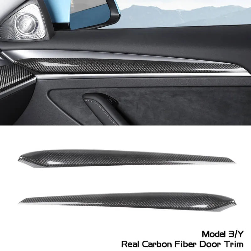 Model 3/Y Real Carbon Fiber Dashboard & Front Door Trim Panel Replacement Kit