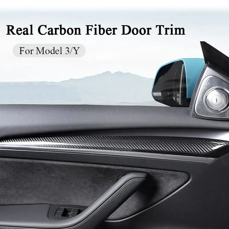 Model 3/Y Real Carbon Fiber Dashboard & Front Door Trim Panel Replacement Kit