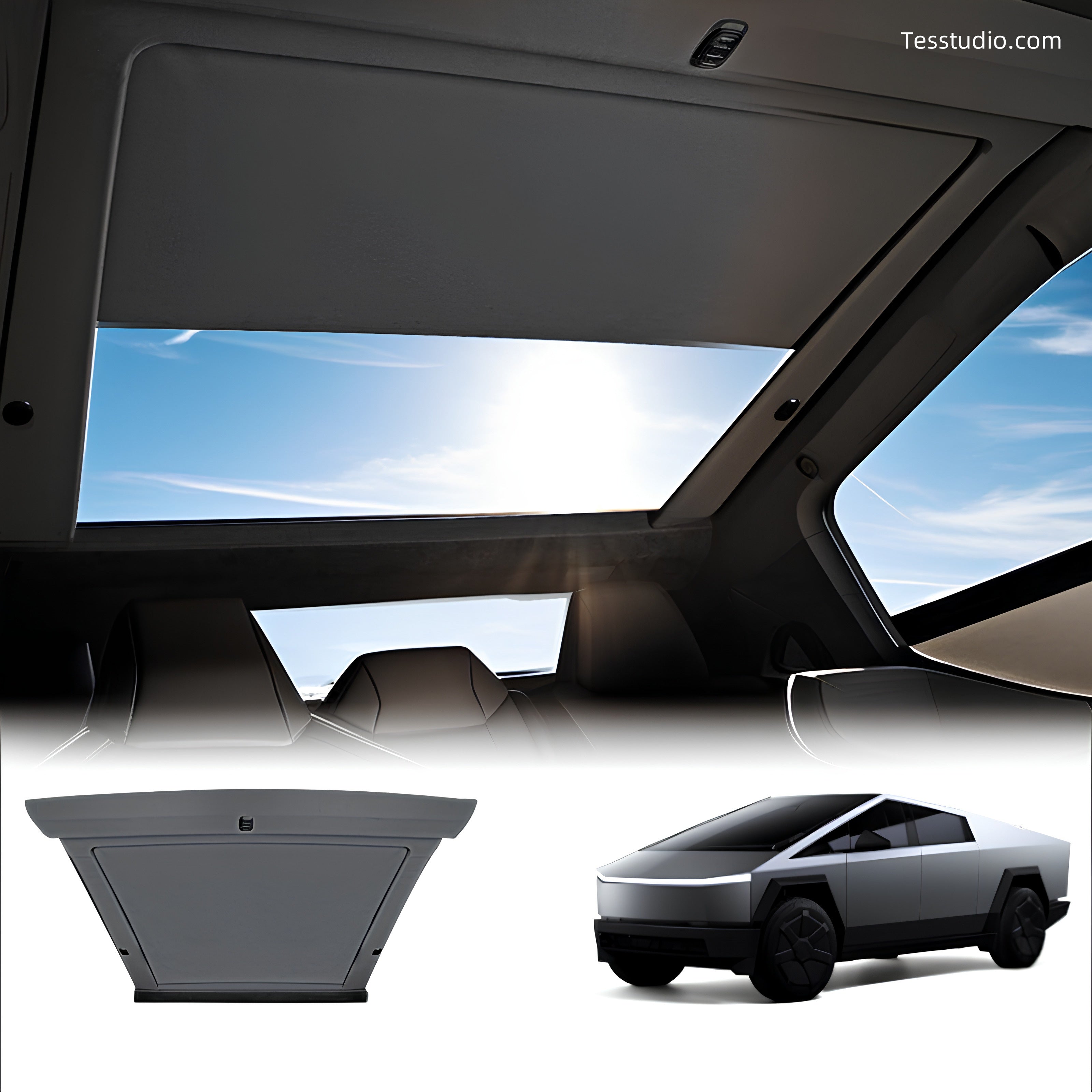 Tesla Cybertruck Electric Sunshade Cybertruck Powered Glass Roof  Sunshade Cybertruck Accessories Tesstudio®