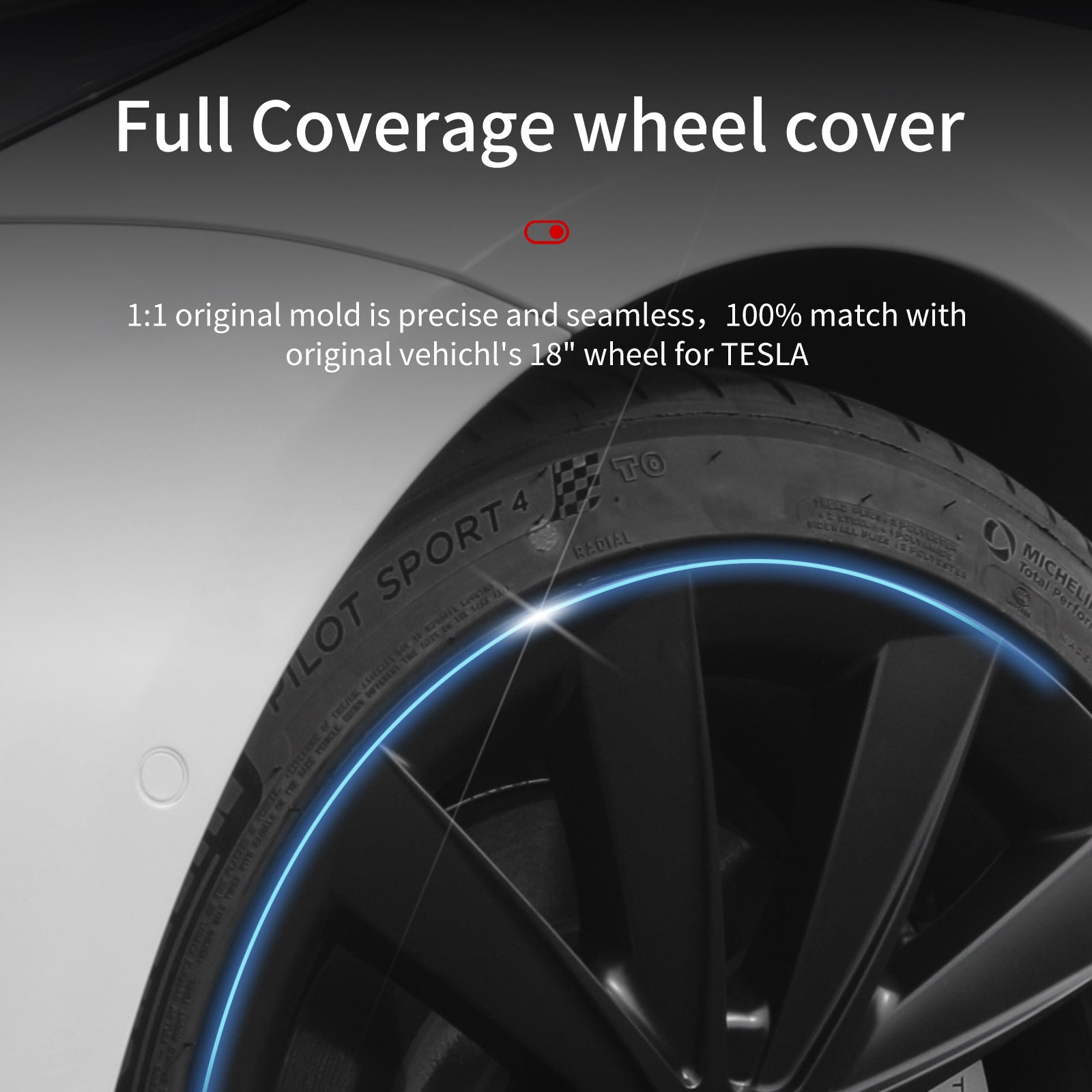 Tesla Model 3 Car Hub Caps 18'' Blade Style Model 3 Wheel Cover Tesstudio®  (2017-2023)