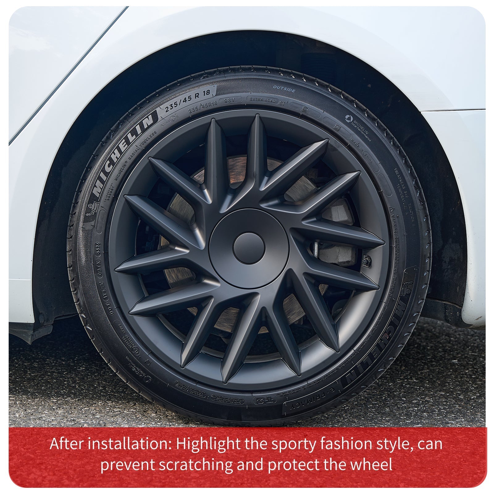 Tesla Model 3 Highland Center Caps 18'' Sporty Style Model 3 Highland Wheel Cover Tesstudio® (2023-2024)