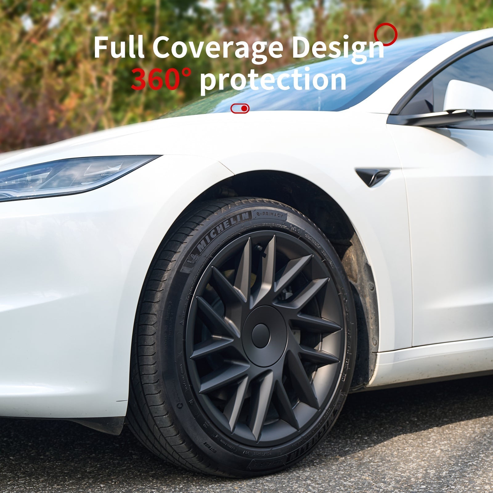 Tesla Model 3 Highland Center Caps 18'' Sporty Style Model 3 Highland Wheel Cover Tesstudio® (2023-2024)