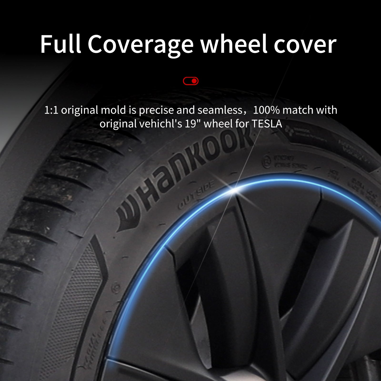 Tesla Model Y Center Caps 19'' Gemini Style Wheel Cover Tesstudio® (2020-2024 Year)