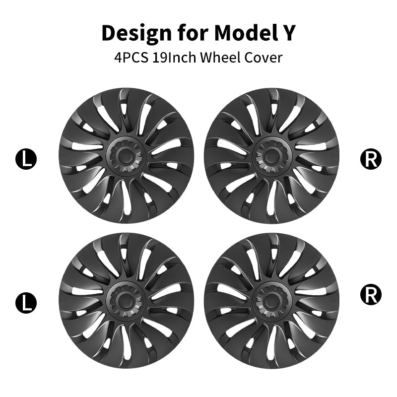 Tesla Model Y Wheels 19'' Storm Style Wheel Cap Covers Model Y Center Caps Tesstudio® (2020-2024 Year)