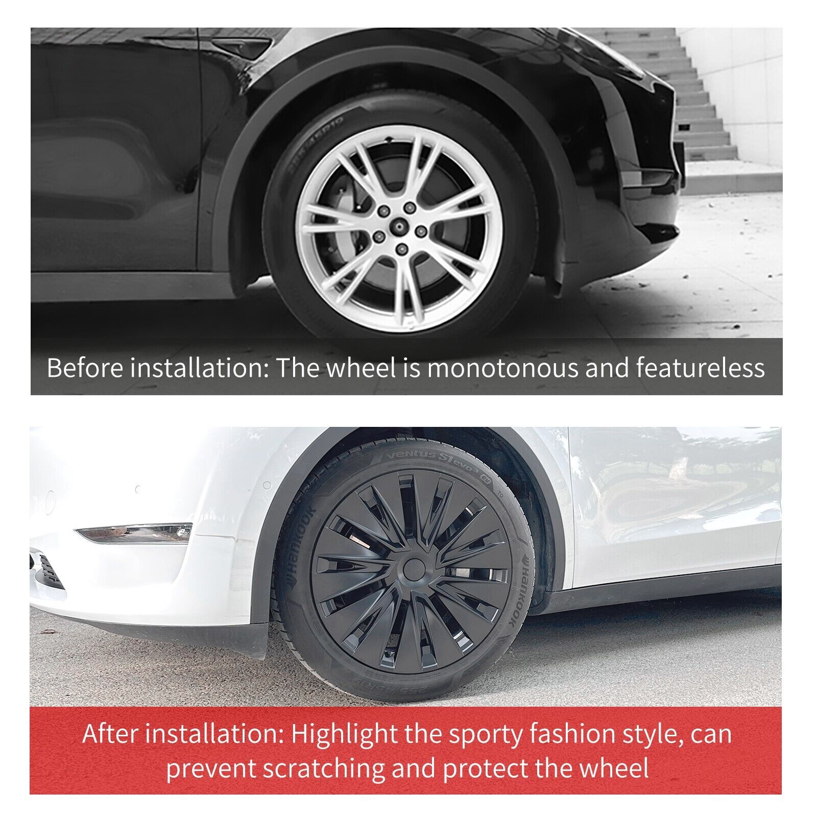 Tesla Model Y Wheel Center Hub Cap 19'' Turbine Style Wheel Cover Tesstudio® (2020-2024 Year)