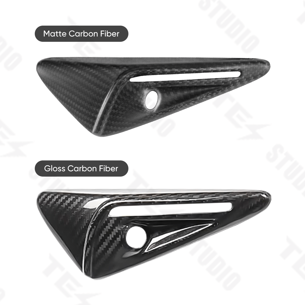 Tesstudio Carbon Fiber Leaf Camera Full Coverage Sticker Kit For Tesla Model 3 Highland