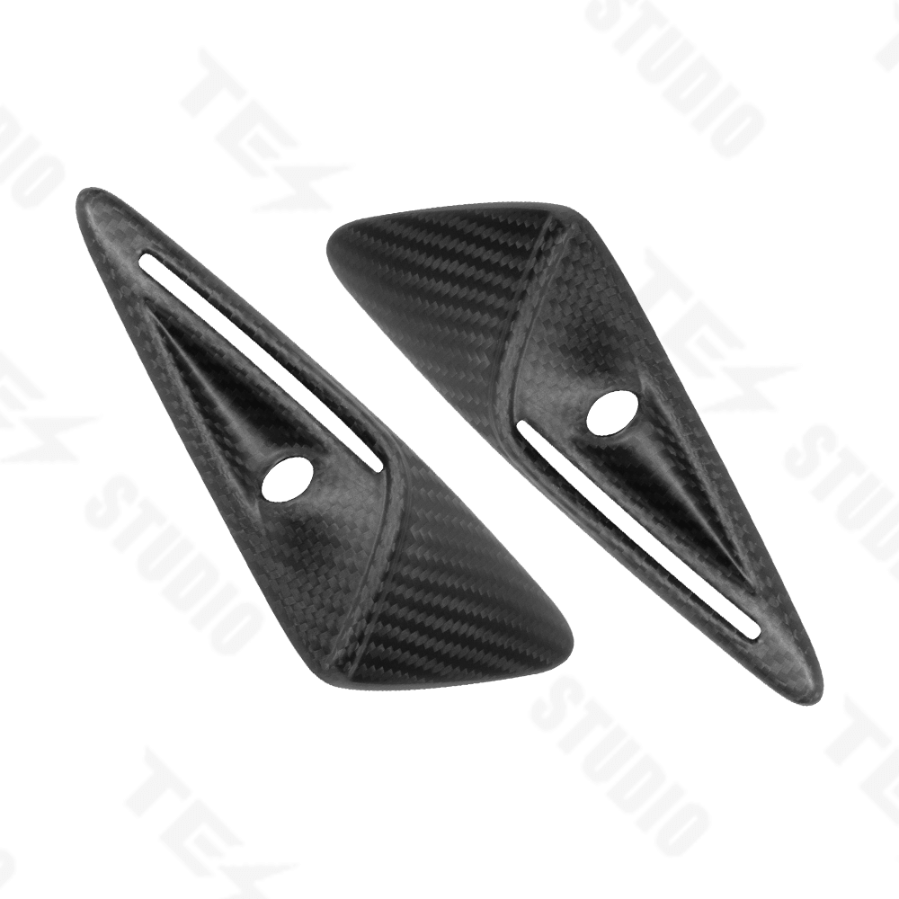 Tesstudio Carbon Fiber Leaf Camera Full Coverage Sticker Kit For Tesla Model 3 Highland