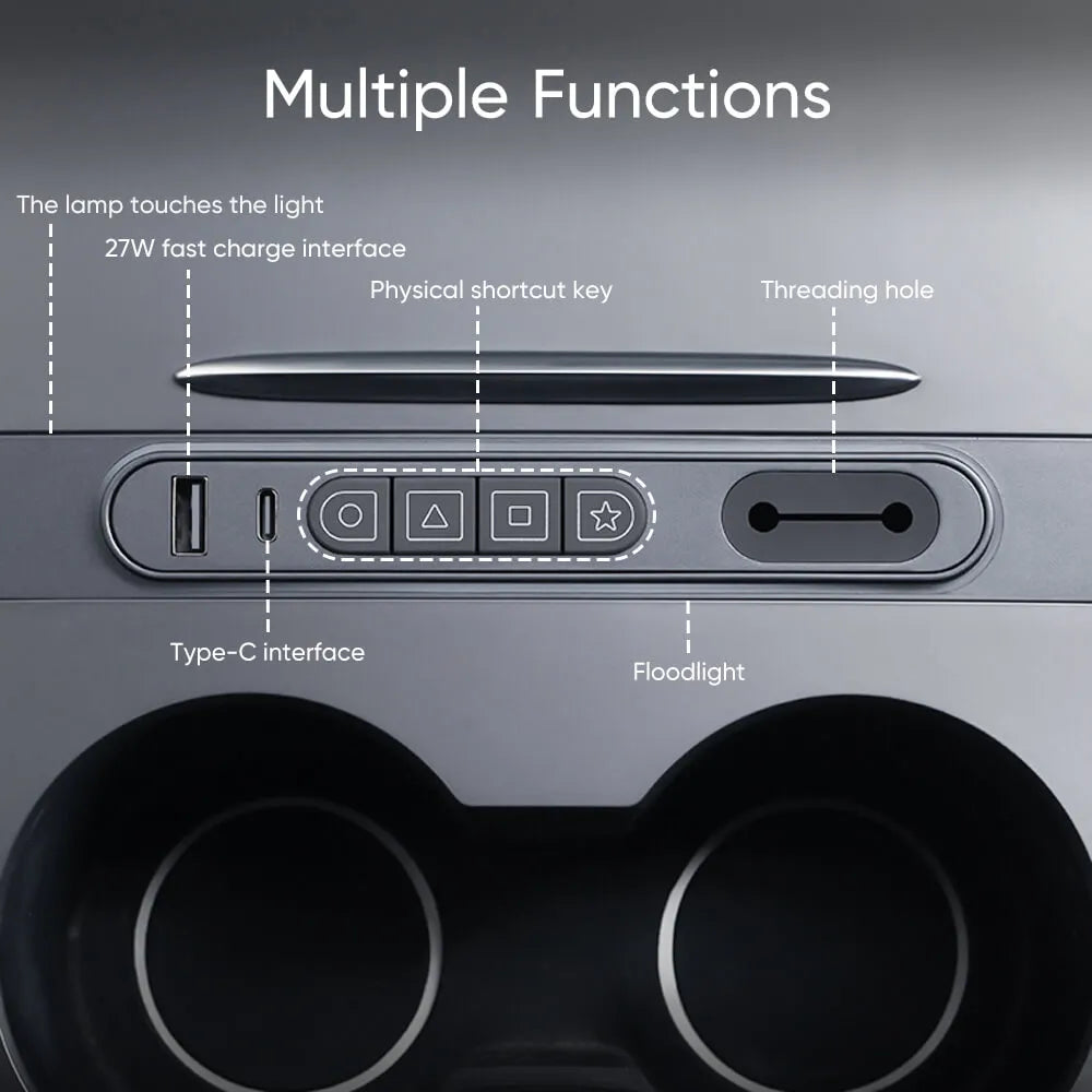 Tesstudio 2021+ Model 3/Y Smart Control Expansion Dock: Enhanced Interior Functionality