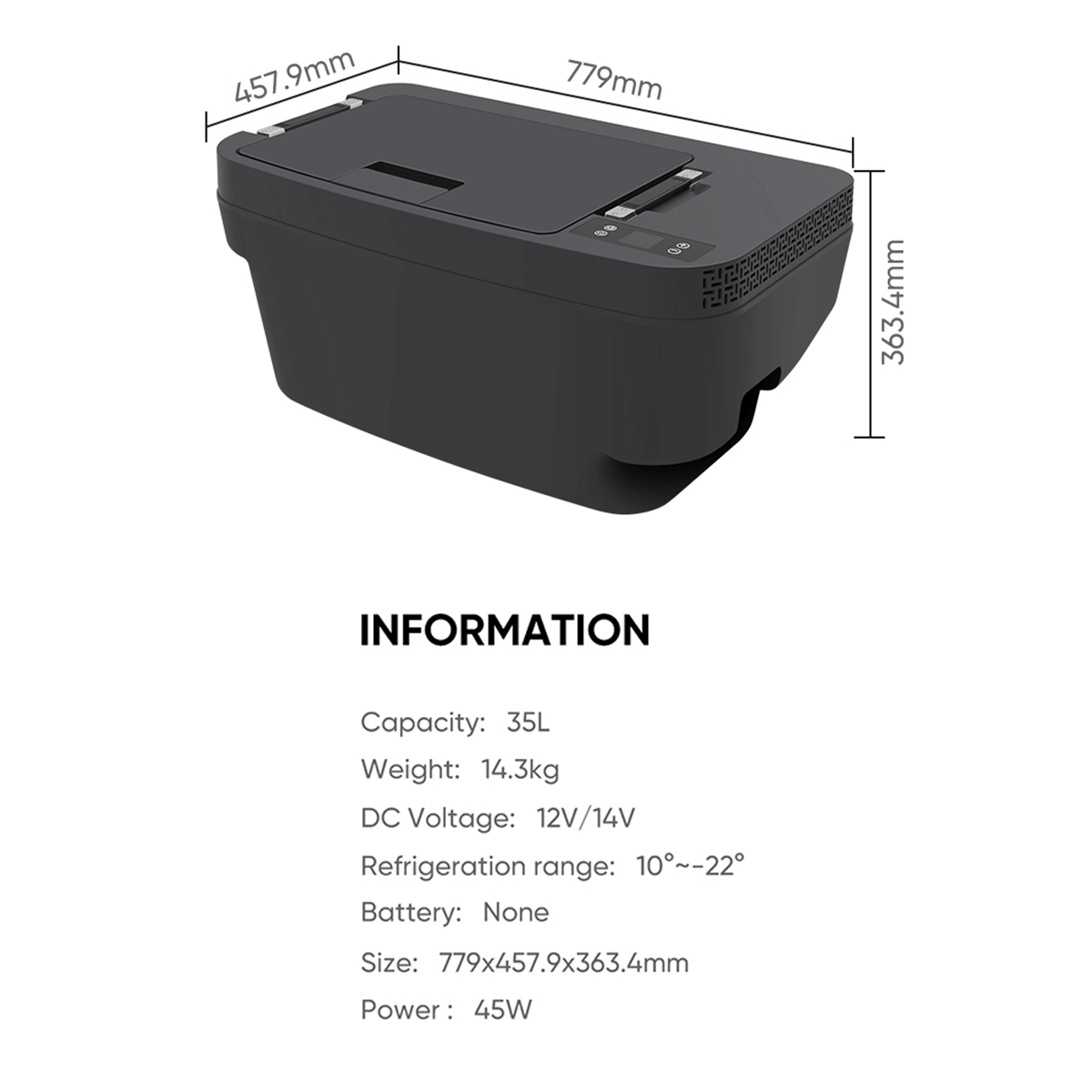 Tesstudio Tesla Model Y Smart 35L Trunk Fridge with App Control