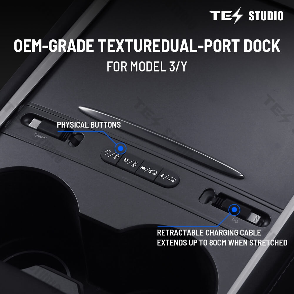 Tesstudio Smart Docking Station Enhanced Control and Charging for Tesla Model 3 and Model Y（2021+））