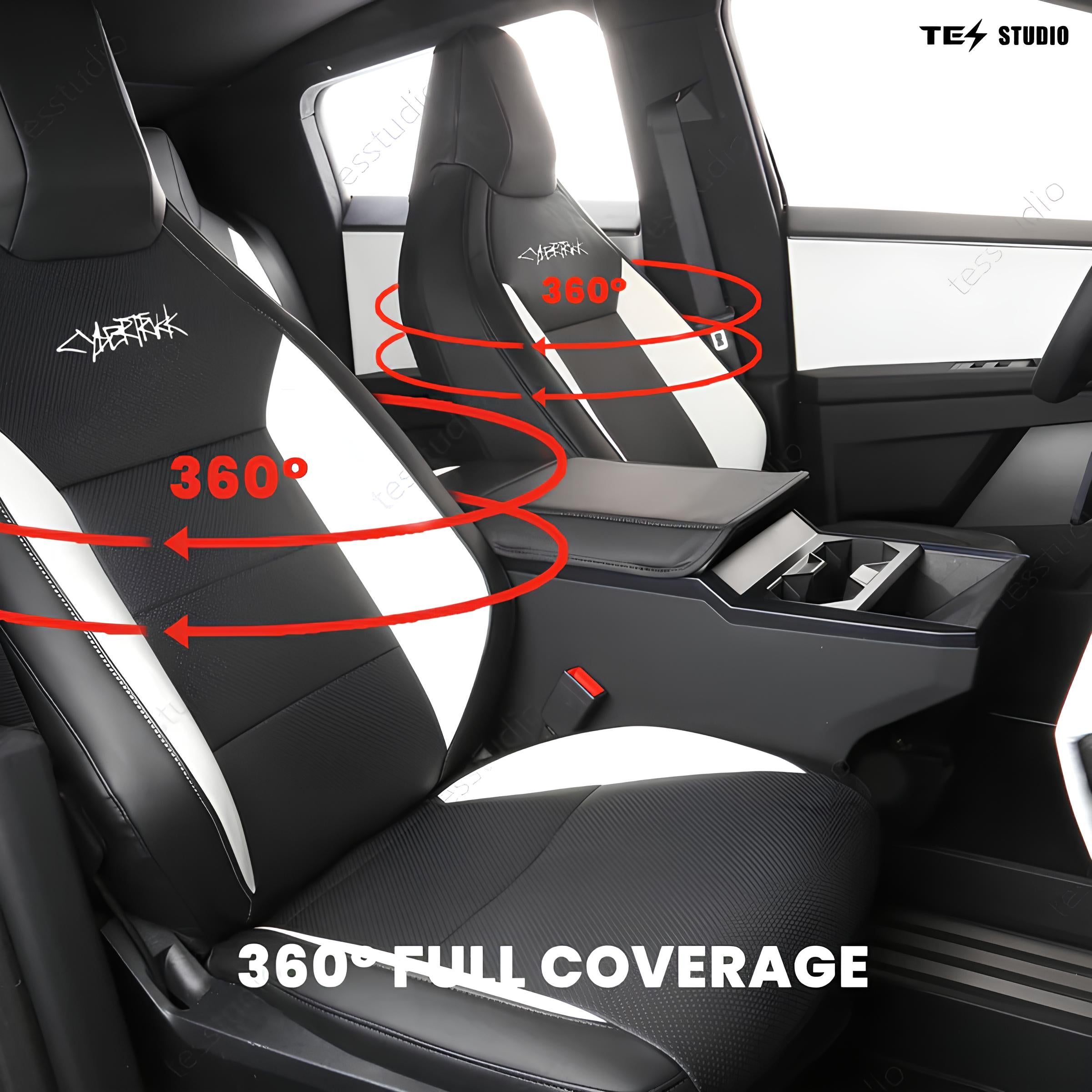 Cybertruck Seat Covers NAPPA Leather Full Coverage Seat Protector Tesstudio®