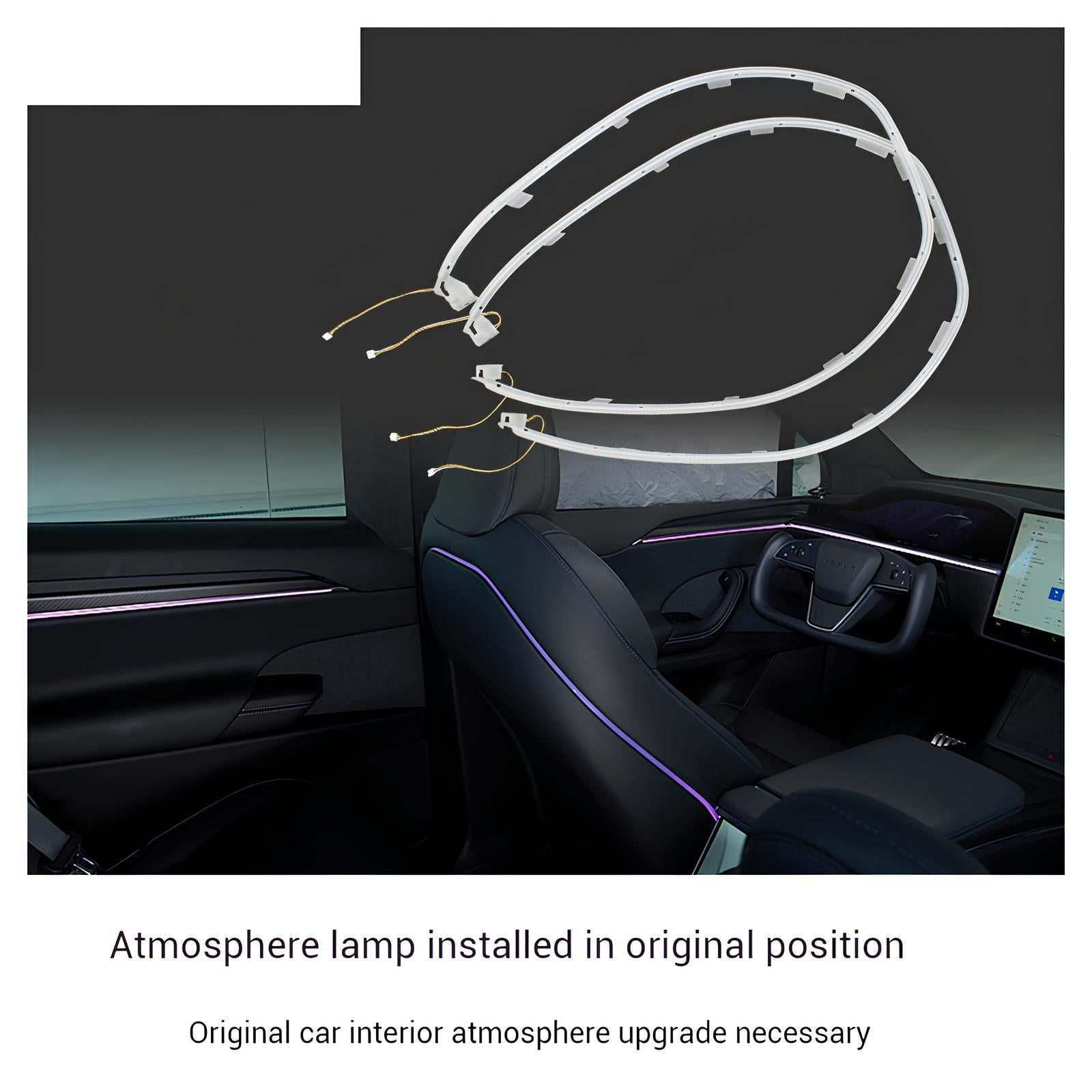 Tesla Model X Ambient Lighting Model X Laser Carving RGB Lighting Tesla Interior Accessories Tesstudio® (2022+ )