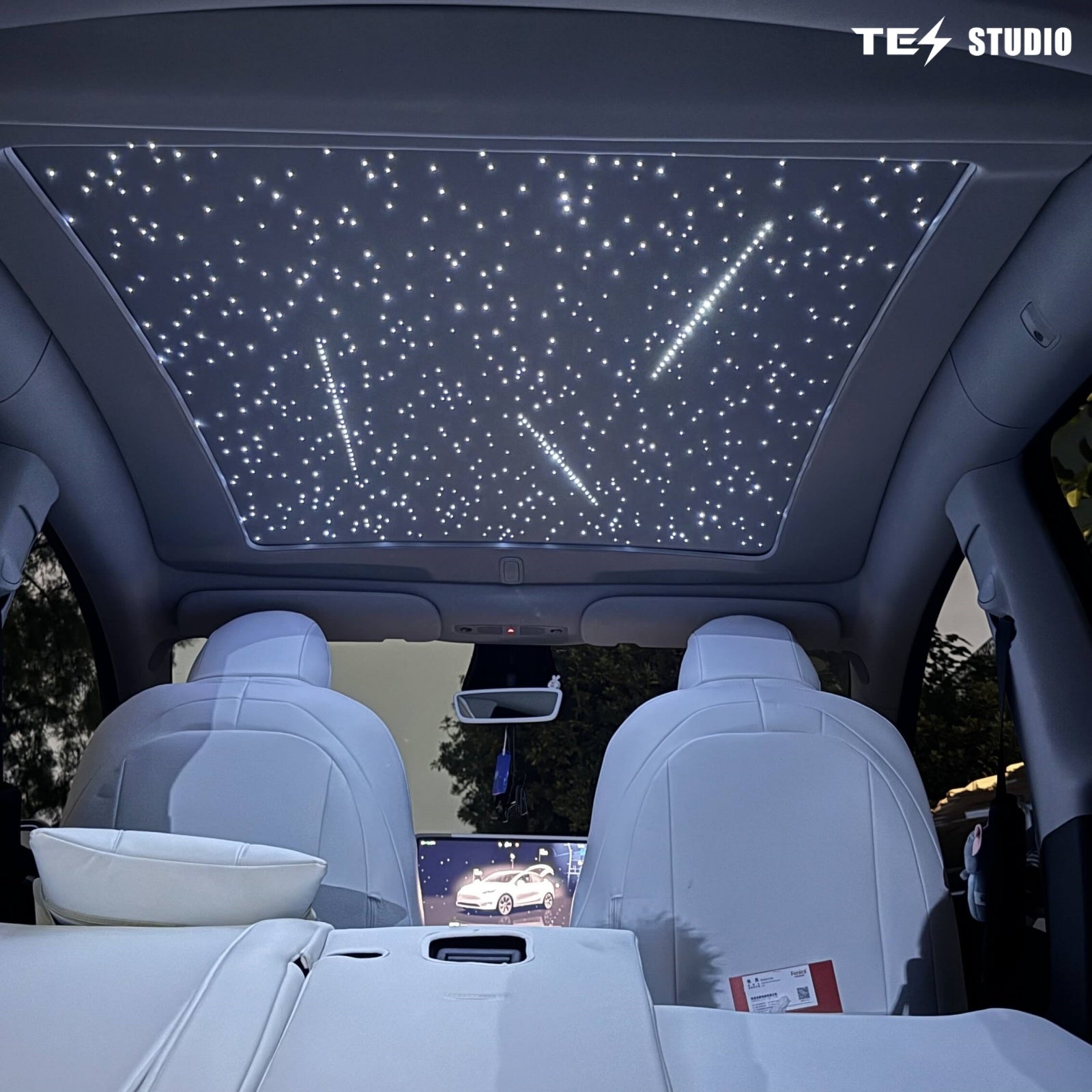 Tesla Model Y Voice-Controlled Starry Sky Electric Sunshade Tesla Model Y Electric Sunshade Tesla Accessories Tesstudio®