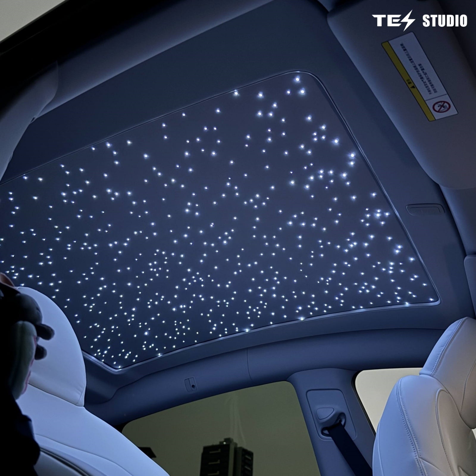 Tesla Model Y Voice-Controlled Starry Sky Electric Sunshade Tesla Model Y Electric Sunshade Tesla Accessories Tesstudio®