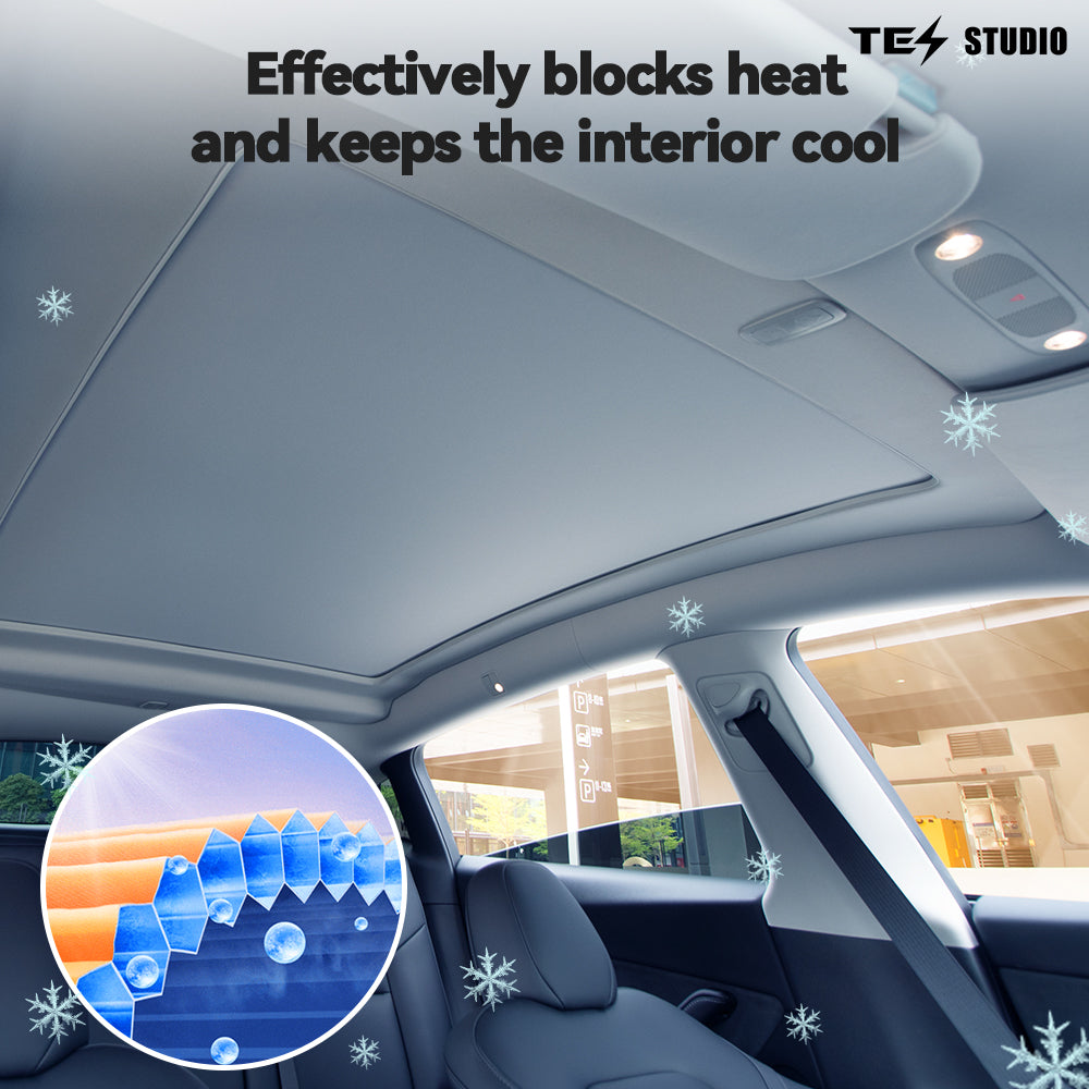 Tesla Model Y Sunshade Electric Sunshade Model Y Retractable Roof Shade Model Y Accessories Tesstudio®