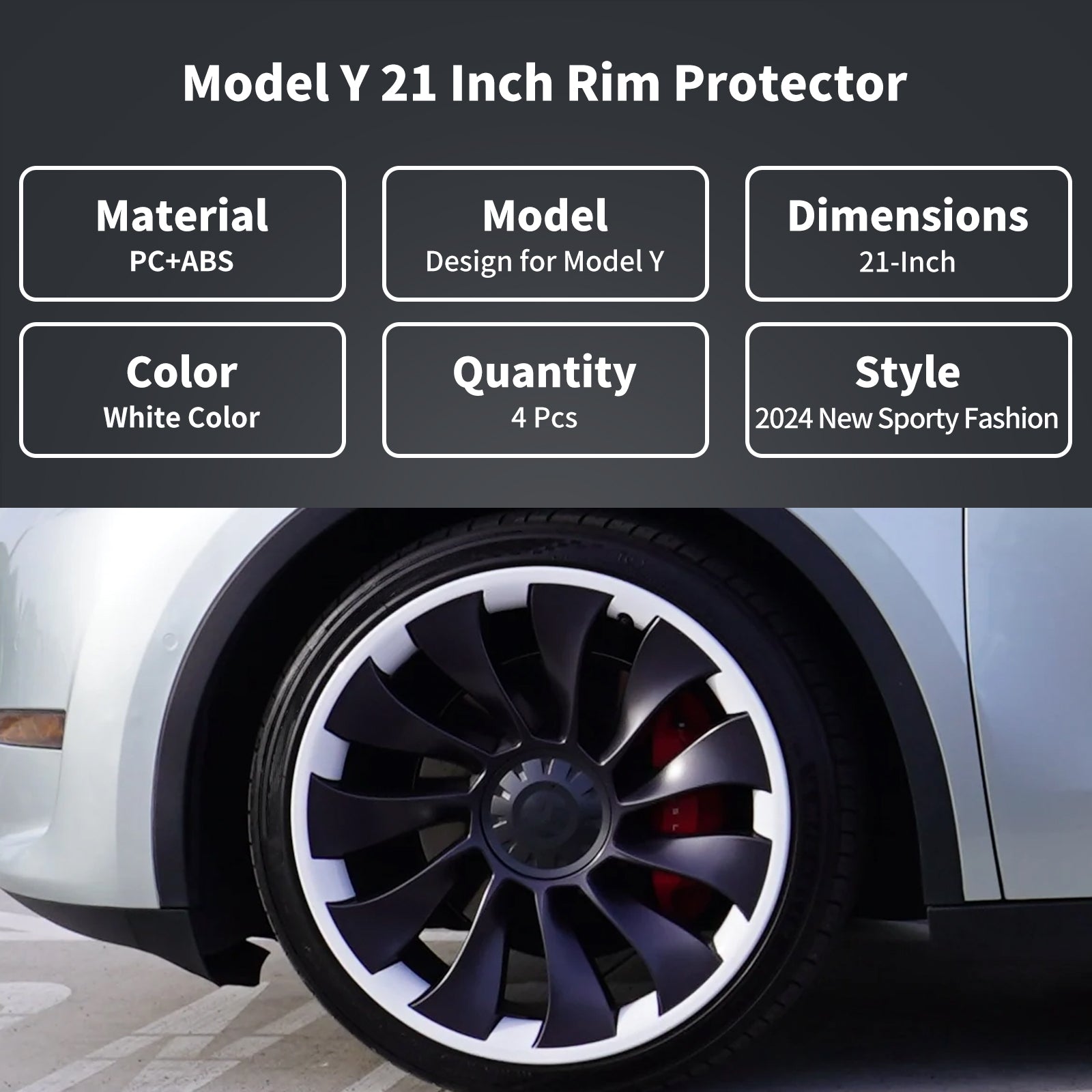 Tesla Model Y Hub Cap Covers 21 Inch Wheel Covers Tesla Wheel Accessories Tesstudio®