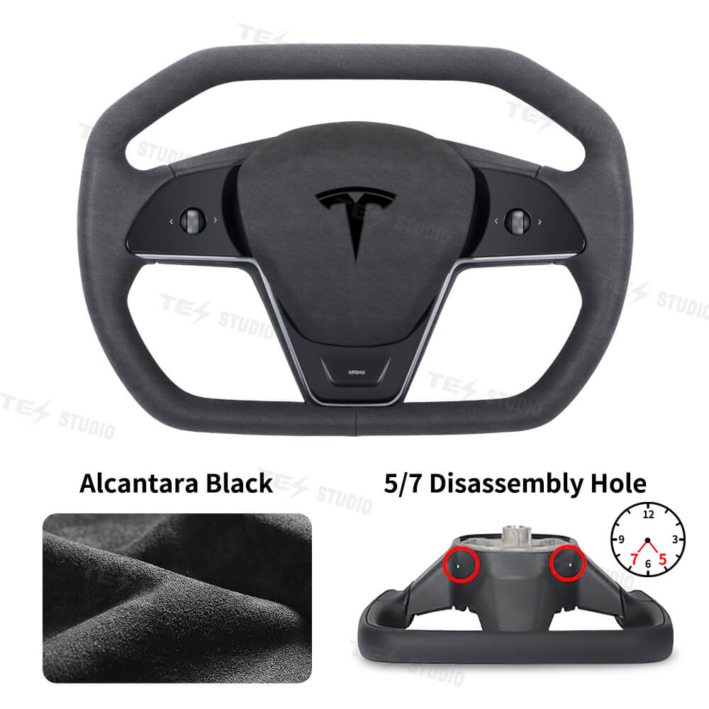 Tes Studio Cybertruck Style Yoke Steering Wheel for Tesla Model 3 & Y