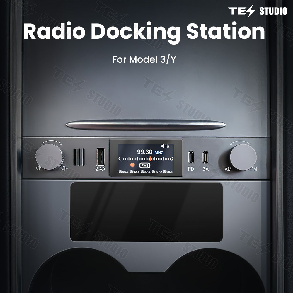 Radio Expansion Dock Station Central Console Accessories for Tesla Model 3 / Model Y（21-24 years）