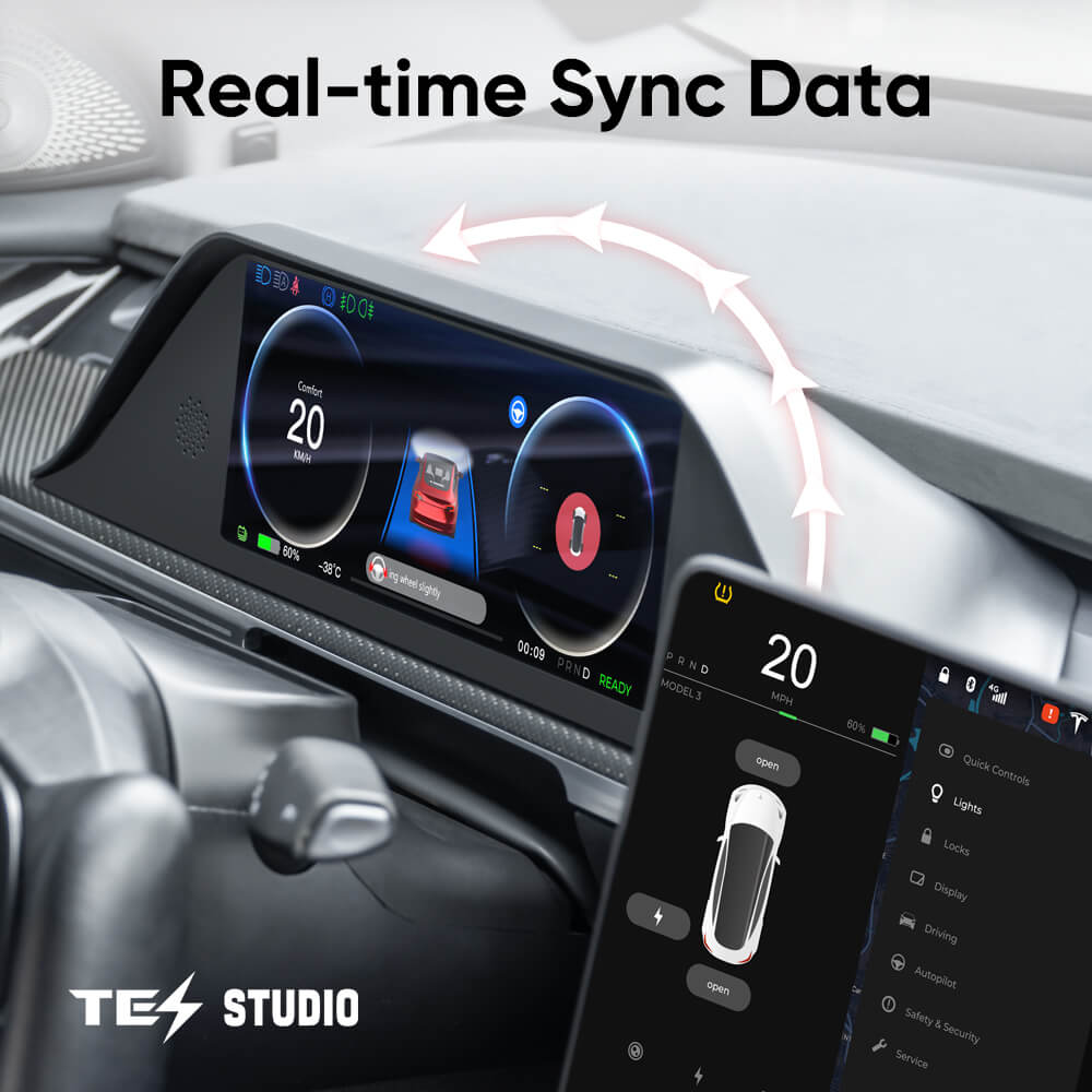 Tesstudio FY9-C Intelligent Dashboard Display & Camera with ABS Material for Tesla Model 3/Y - Inspired by Model S/X Design