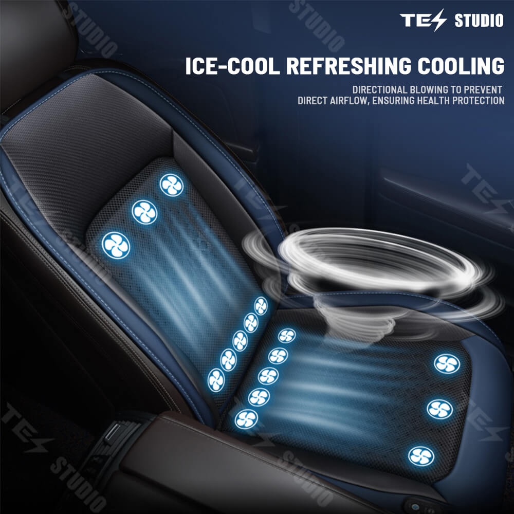 Tesstudio Ultimate Comfort Tesla Front Seat Cooling Seat Cover with 16 Fans and Massage