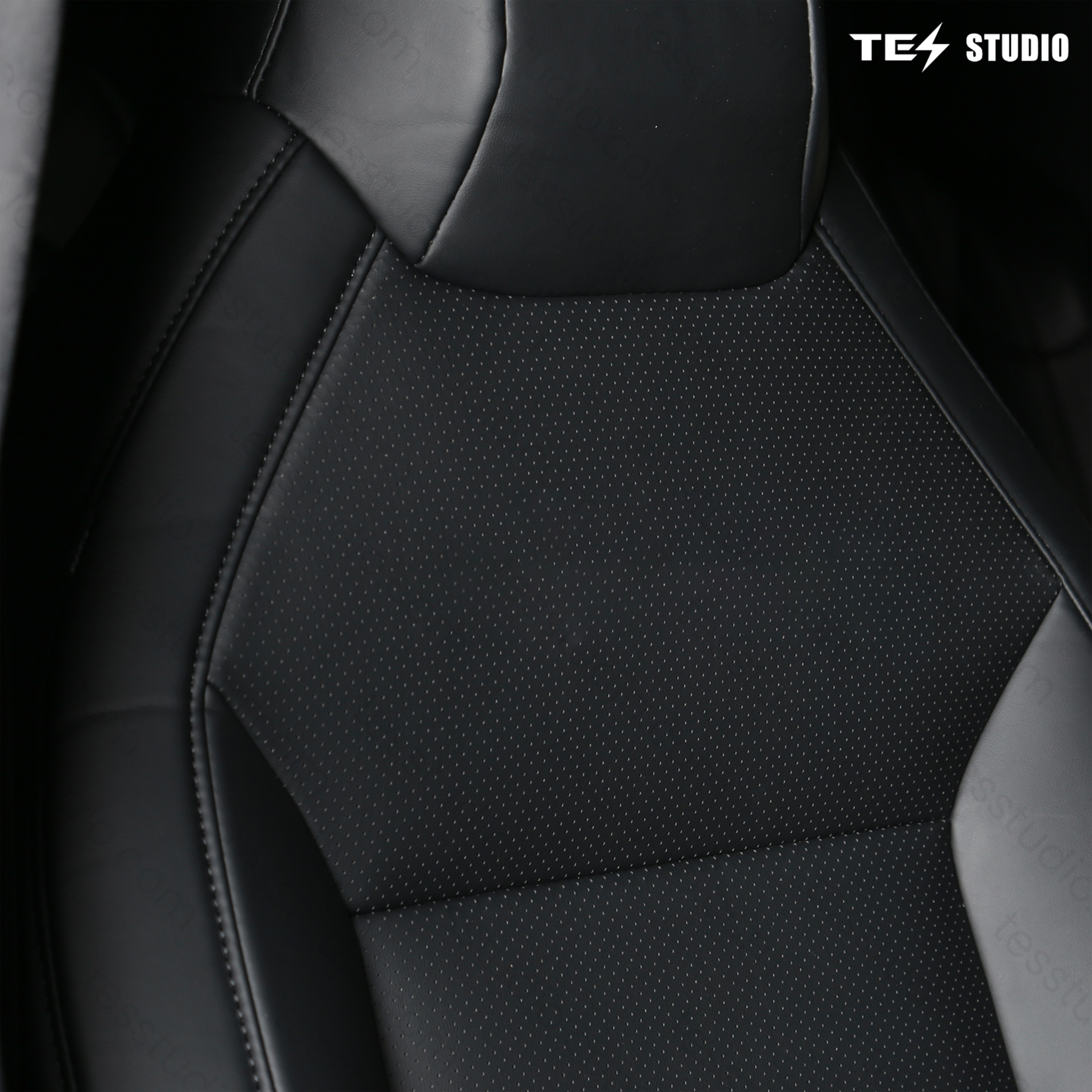 Tesstudio Tesla Accessories Seat Covers NAPPA Leather Full Coverage Seat Protector (Black/White) for  Cybertruck