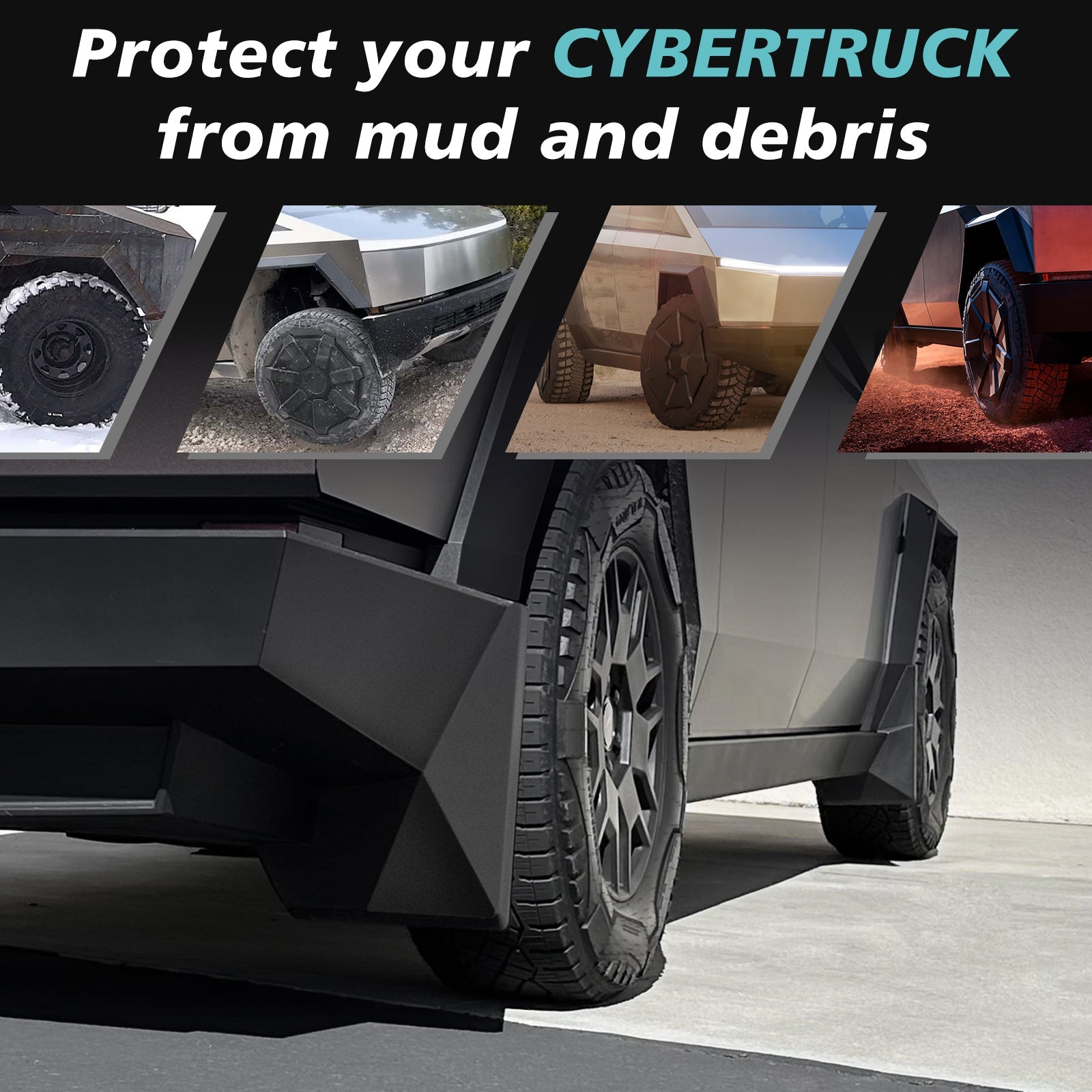 Tesstudio Mud Flaps Mudflaps for Cybertruck