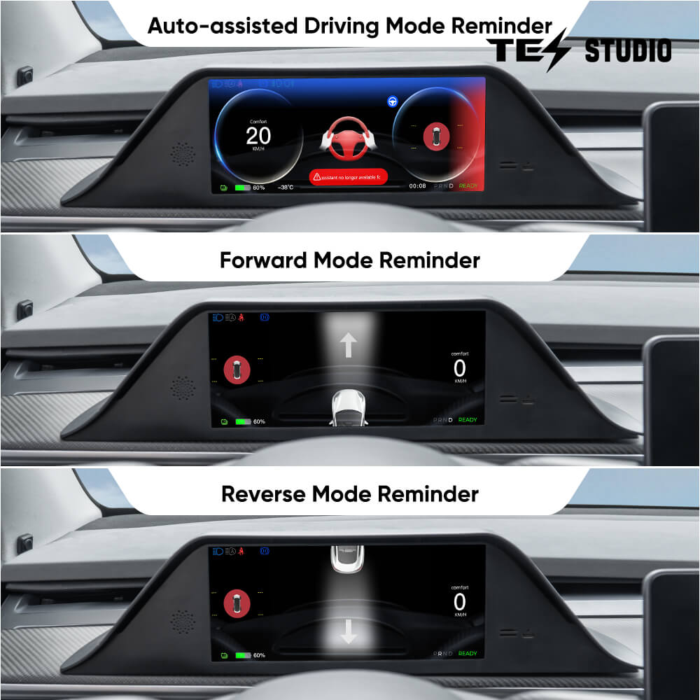 Tesstudio FY9-C Intelligent Dashboard Display & Camera with ABS Material for Tesla Model 3/Y - Inspired by Model S/X Design