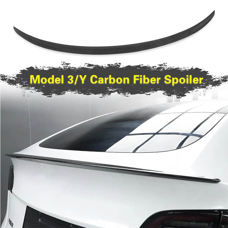 Tesstudio Real Carbon Fiber Rear Trunk Lip Spoiler For Model 3/Y