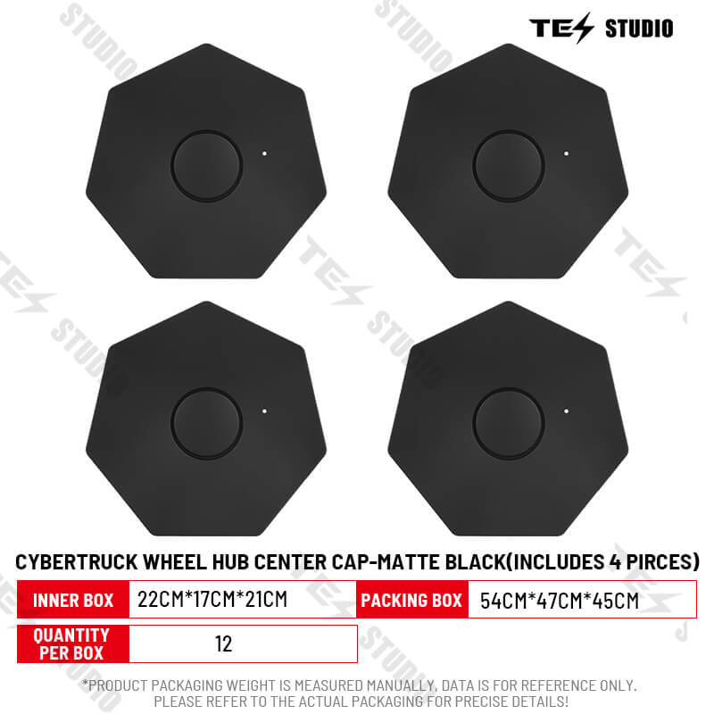 Tesstudio Center Hub Caps for Tesla Cybertruck (Set of 4) - 20" Wheel Covers