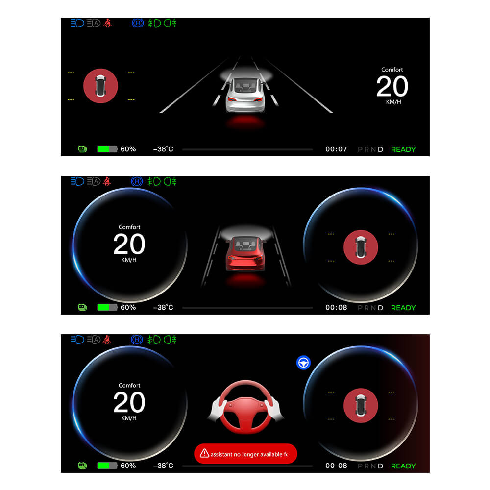 Tesstudio FY9-C Intelligent Dashboard Display & Camera with ABS Material for Tesla Model 3/Y - Inspired by Model S/X Design