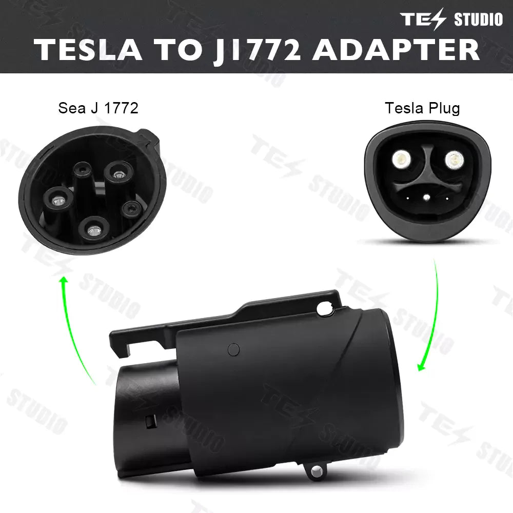 Tesstudio J1772 To Tesla Adapter 80A 250V For Tesla Model 3 Y X S (Charging Adapter with Lock)