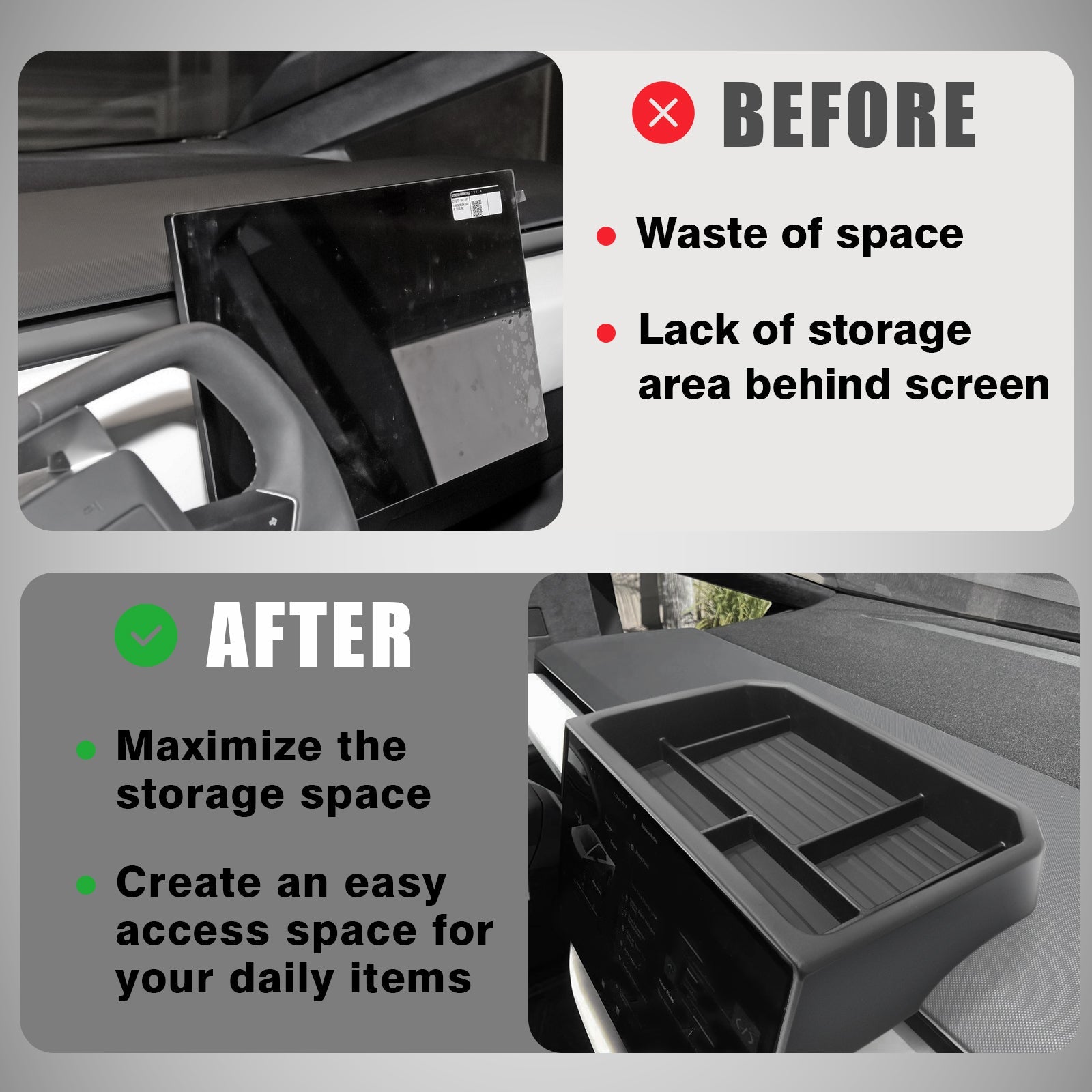 Tesstudio Screen Back Organizer for Cybertruck