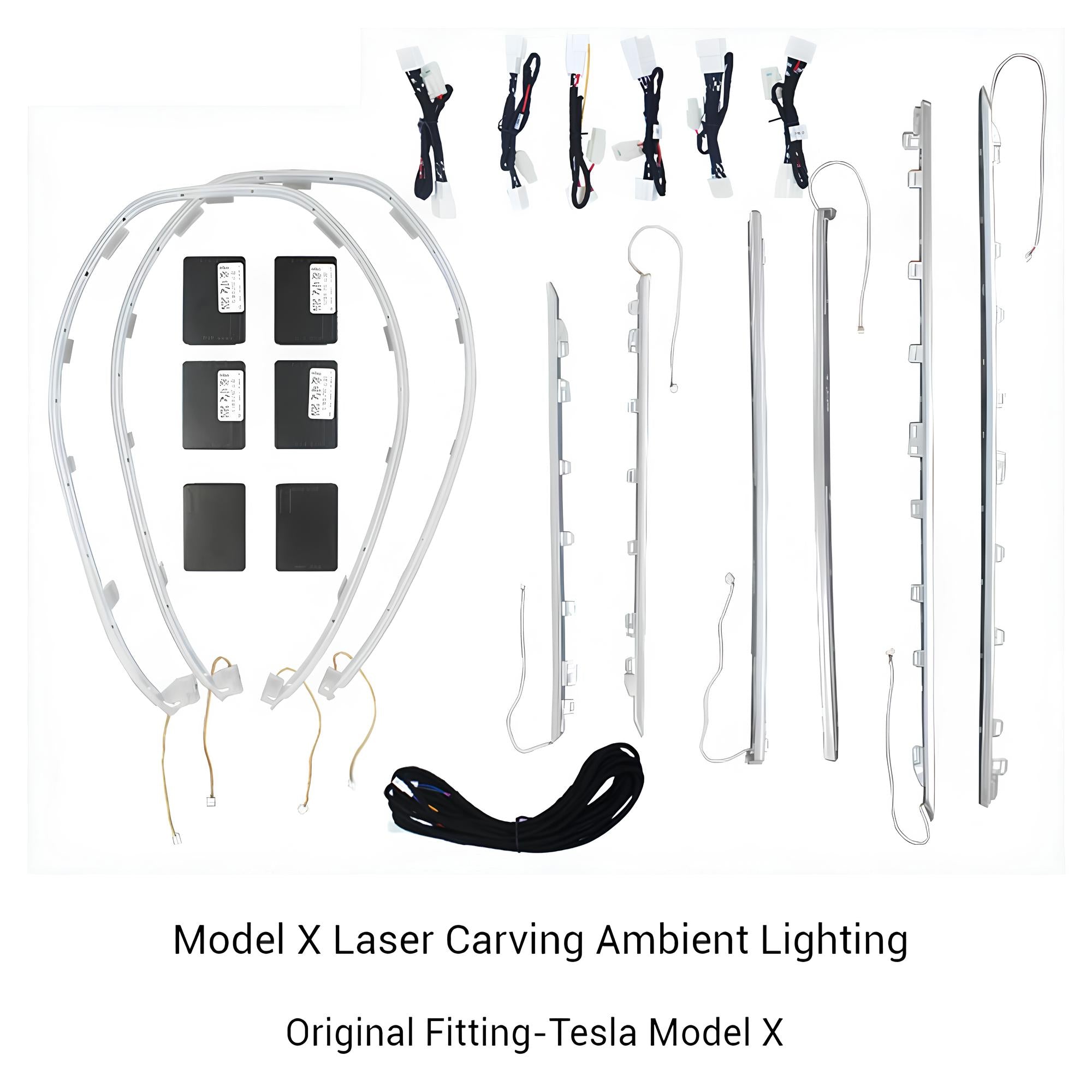 Tesla Model X Ambient Lighting Model X Laser Carving RGB Lighting Tesla Interior Accessories Tesstudio® (2022+ )