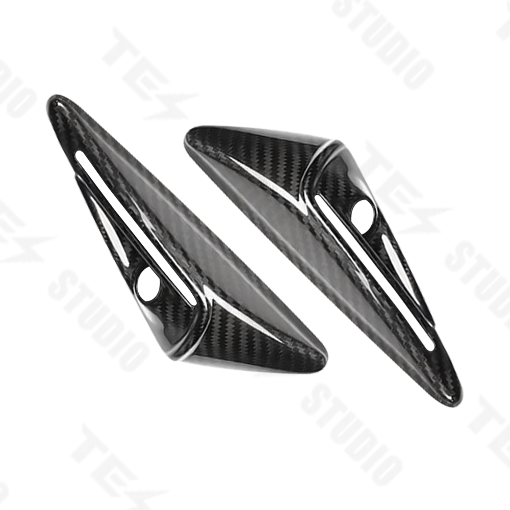 Tesstudio Carbon Fiber Leaf Camera Full Coverage Sticker Kit For Tesla Model 3 Highland