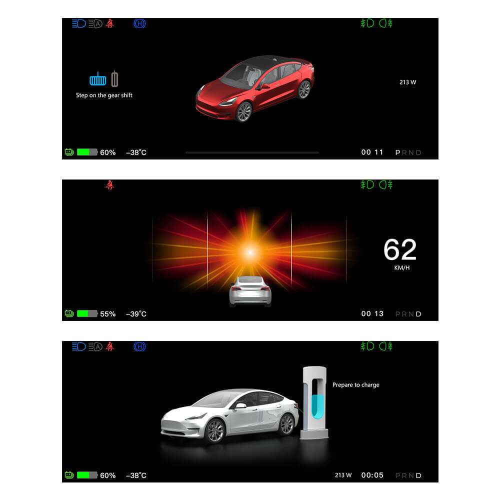 Tesstudio FY9-C Intelligent Dashboard Display & Camera with ABS Material for Tesla Model 3/Y - Inspired by Model S/X Design