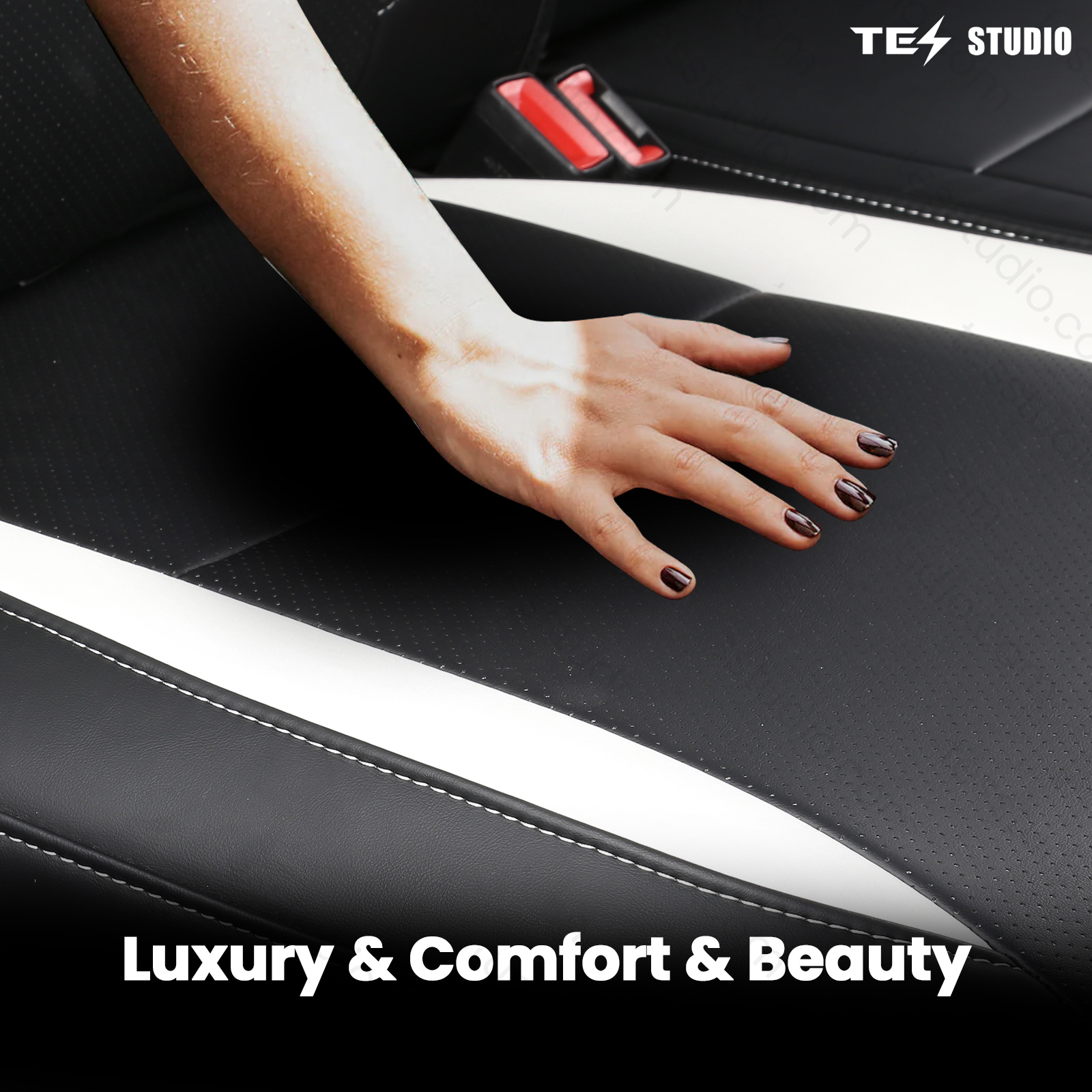 Cybertruck Seat Covers NAPPA Leather Full Coverage Seat Protector Tesstudio®