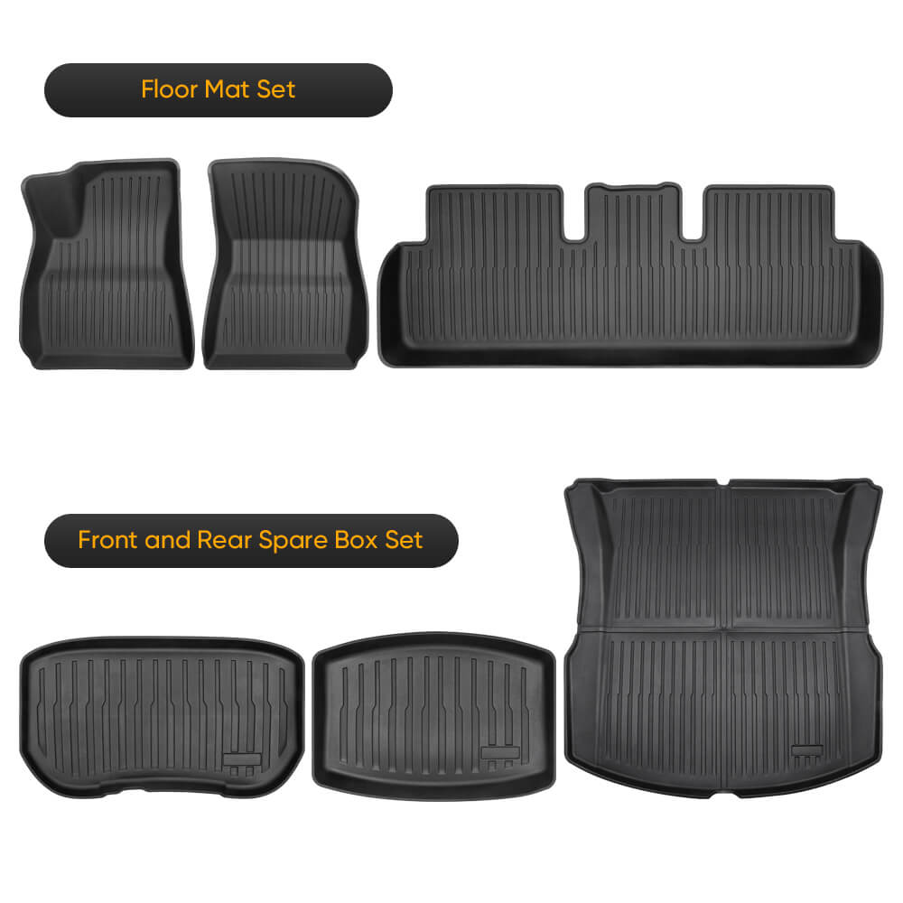 Tesstudio Custom Fit Floor Mat Set - Enhanced Protection & Durability For Tesla Model 3 Highland