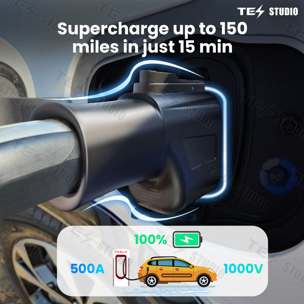 Tesstudio tesla supercharger(NACS) to ccs adapter Fast Charging for DC Fast Charging and can also charge other brand electric vehicles