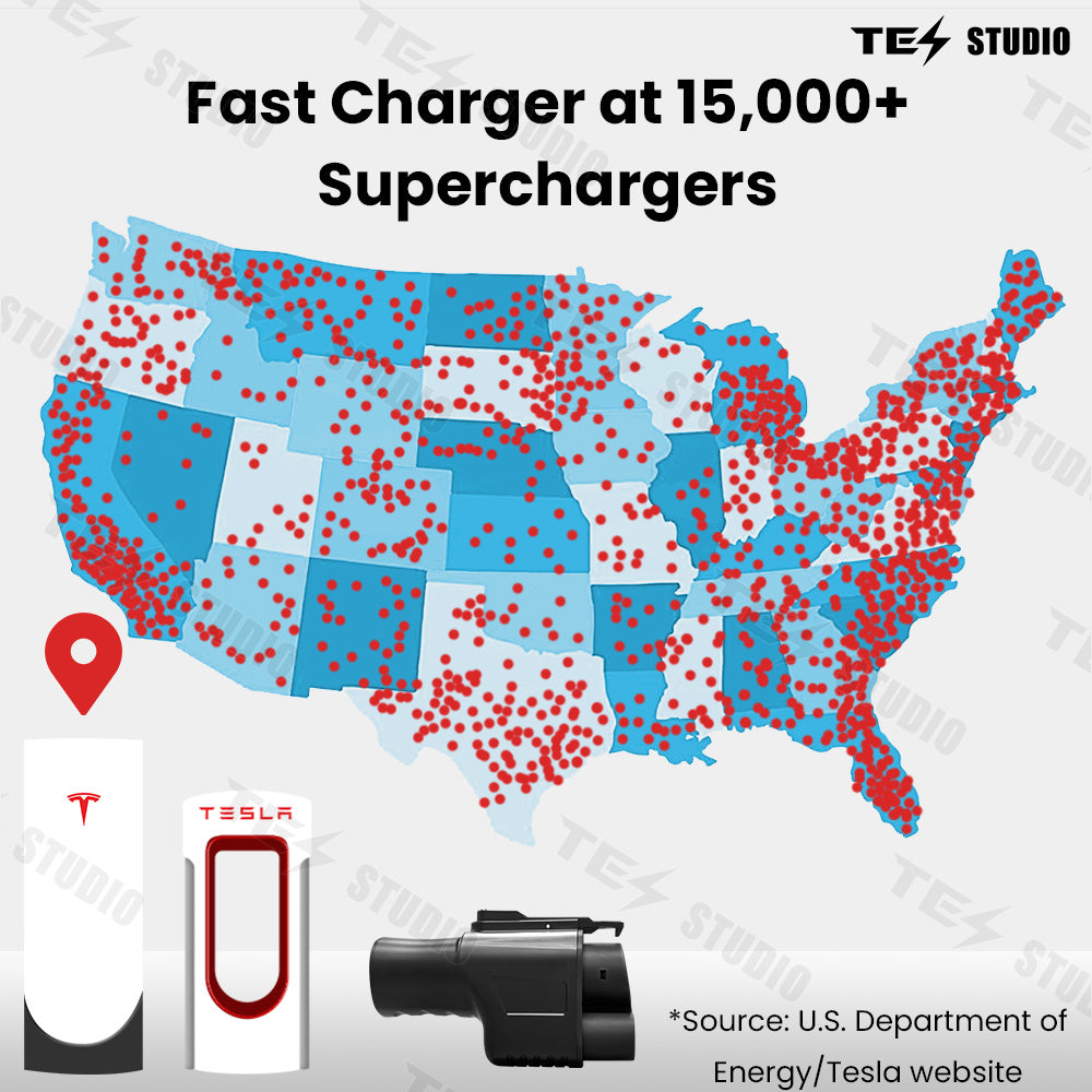 Tesstudio tesla supercharger(NACS) to ccs adapter Fast Charging for DC Fast Charging and can also charge other brand electric vehicles