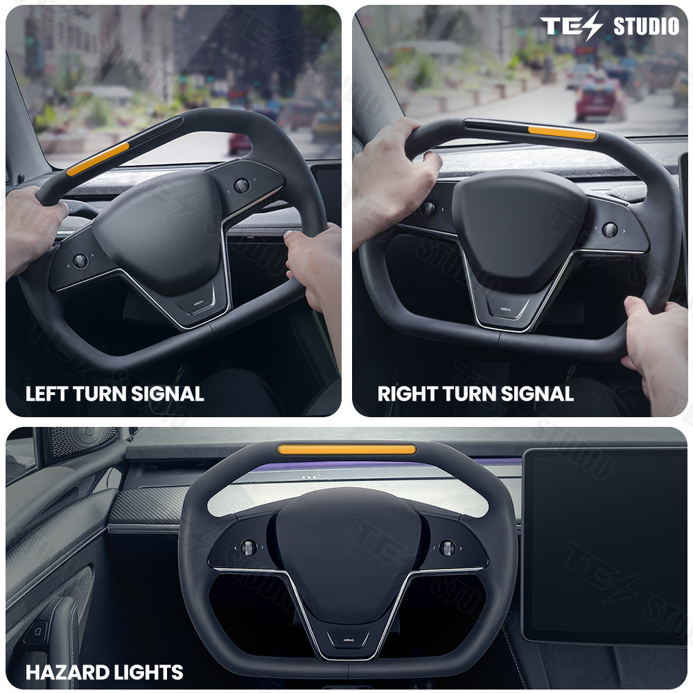 Cyber Steering Wheel with Indicator Lights is designed for Model 3/Y, Tesla Accessories Inspired by Cybertruck