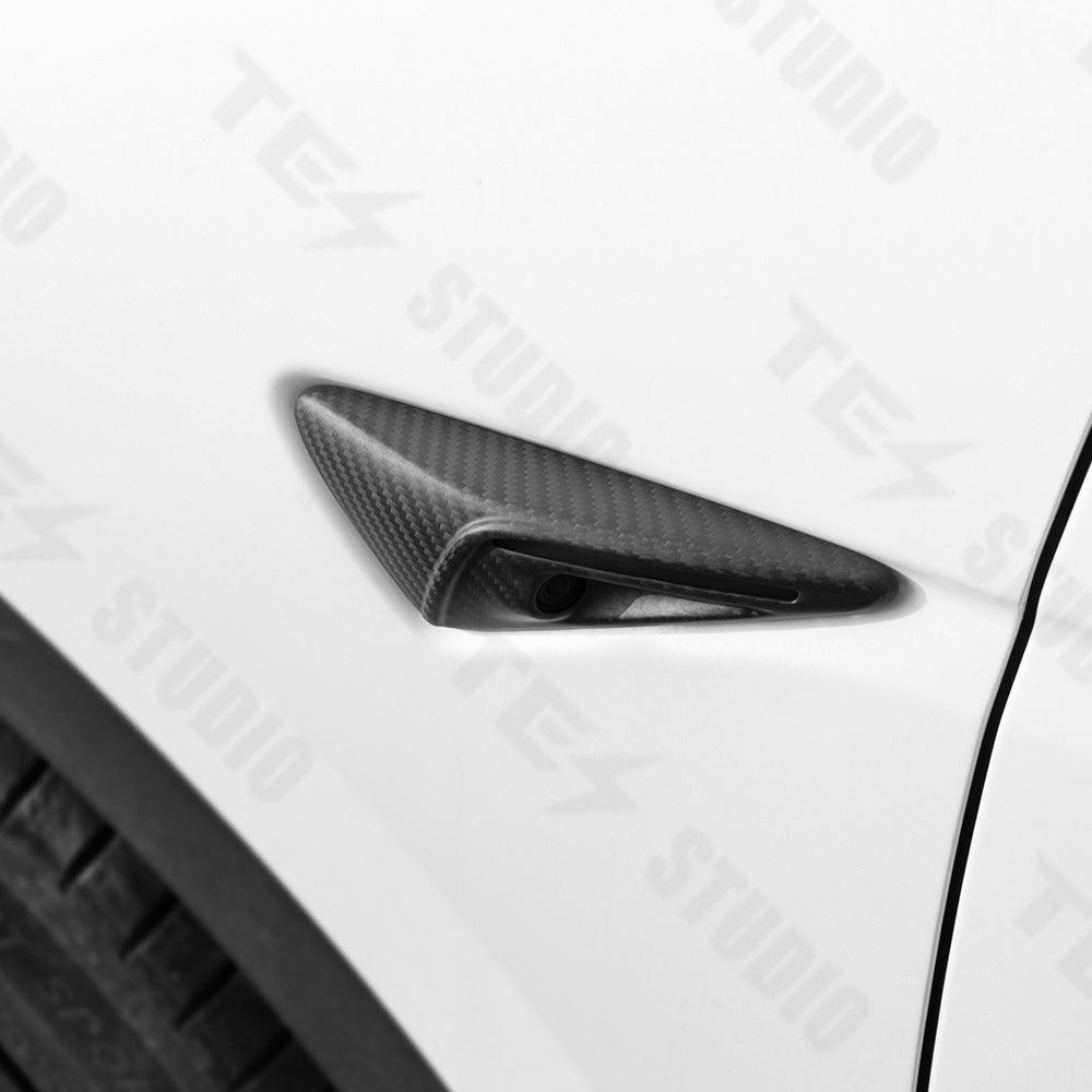 Tesstudio Real Carbon Fiber Side Camera Cover for Tesla Model 3 Model Y