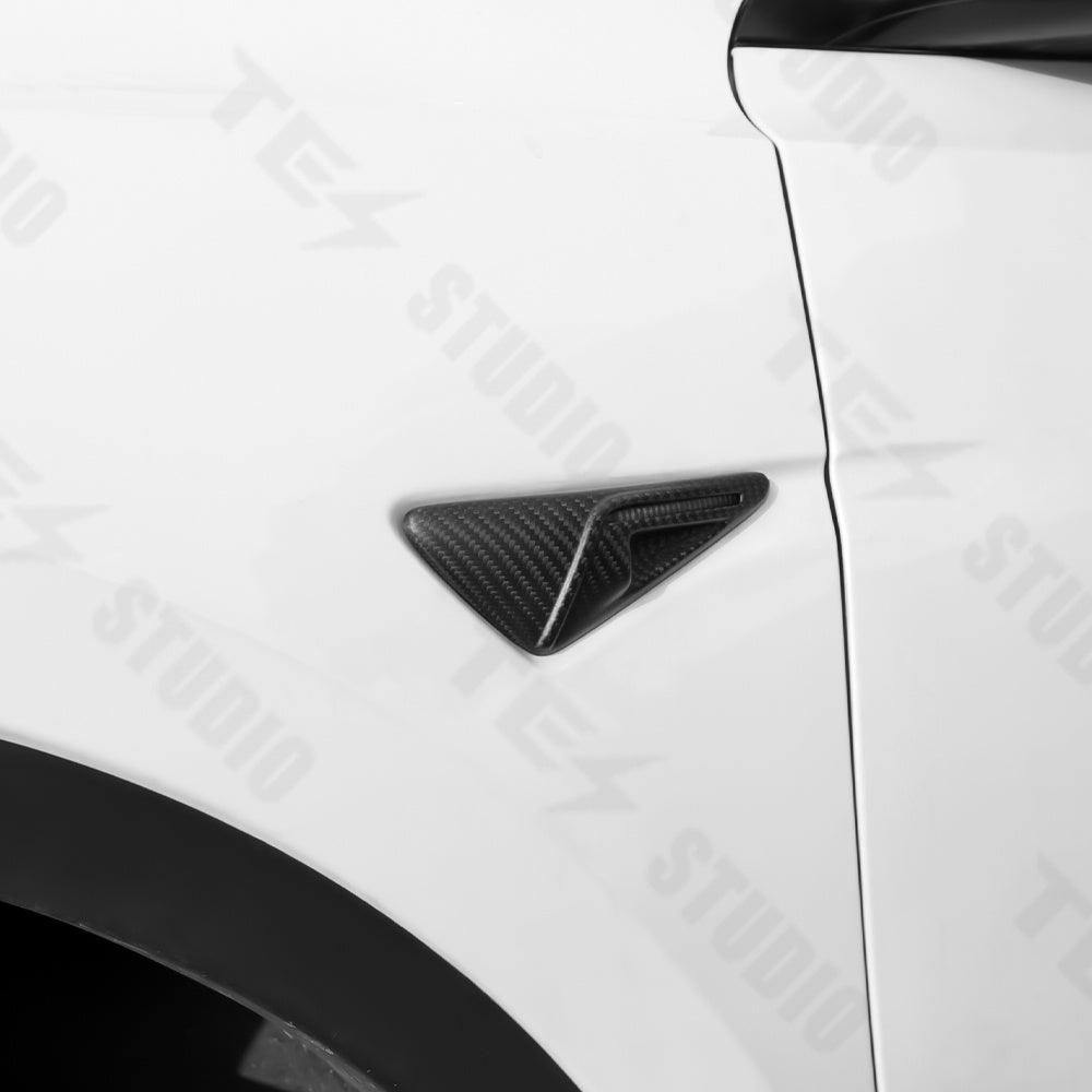 Tesstudio Real Carbon Fiber Side Camera Cover for Tesla Model 3 Model Y