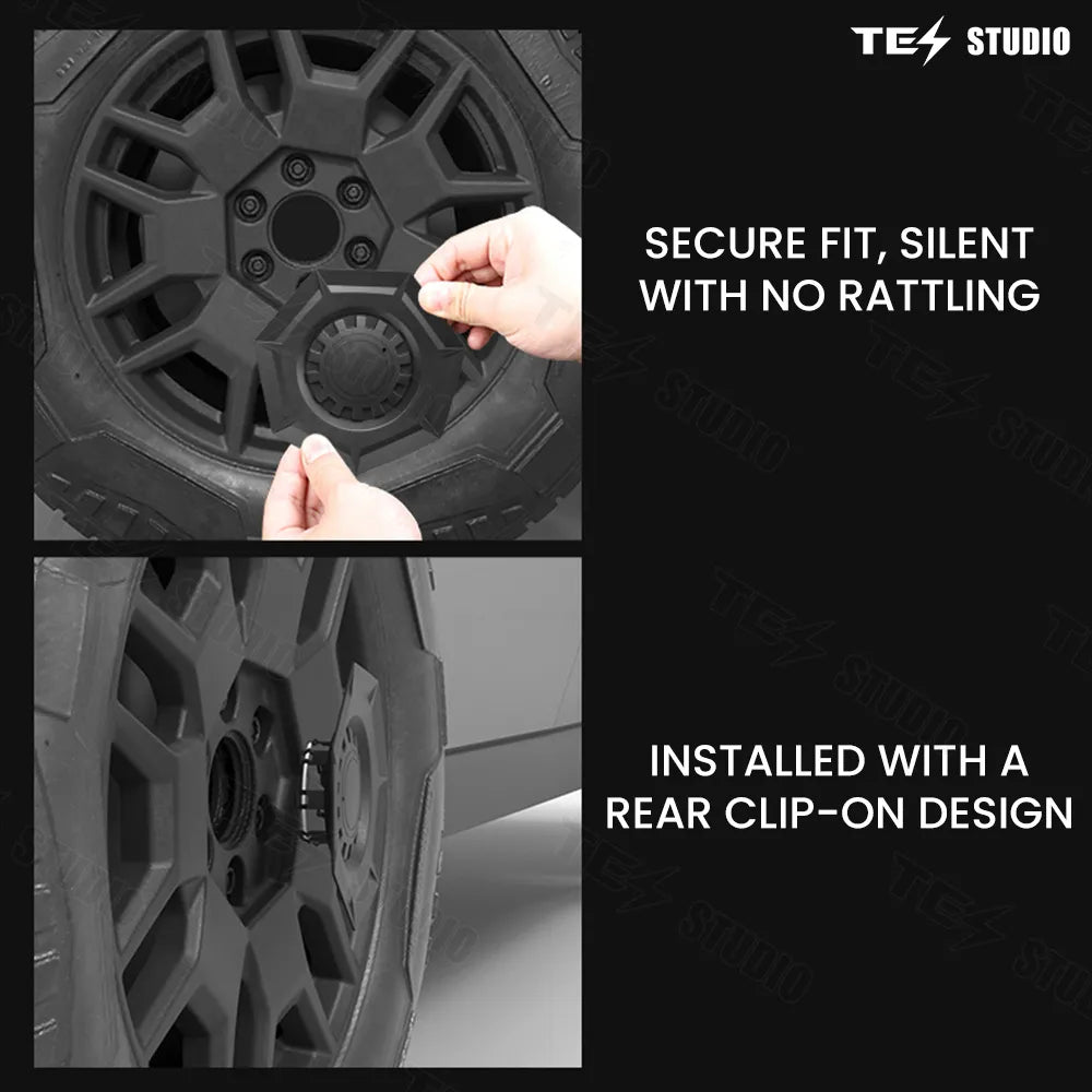 Tesstudio Cybertruck Accessories Center Wheel Cap Heptagon Hub Tesla Wheel Rim Caps Lug Nut Covers Caps