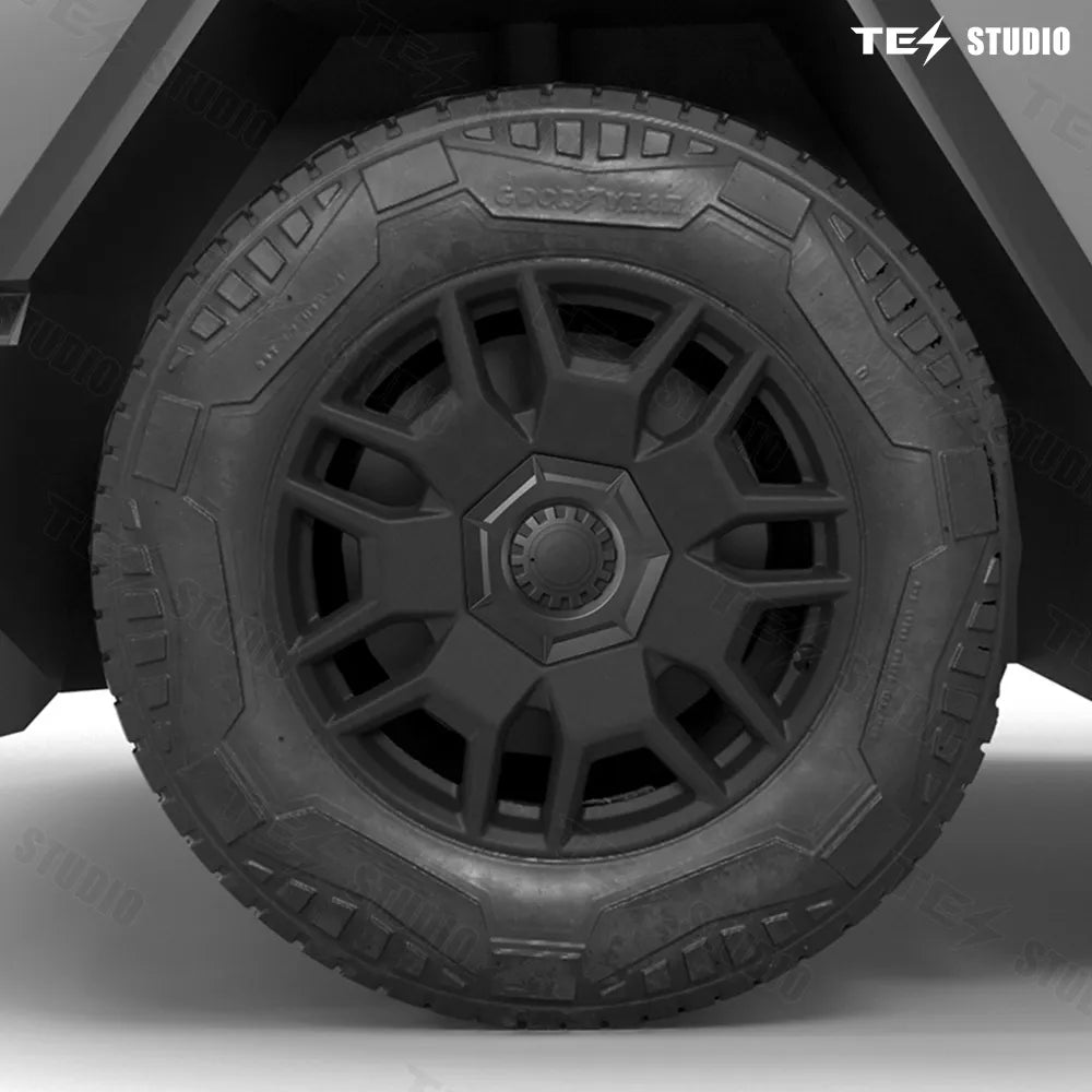 Tesstudio Cybertruck Accessories Center Wheel Cap Heptagon Hub Tesla Wheel Rim Caps Lug Nut Covers Caps-3