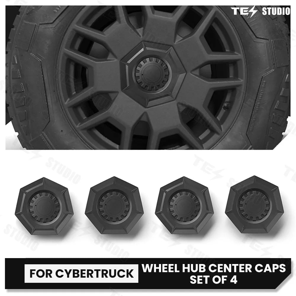 Tesstudio Cybertruck Accessories Center Wheel Cap Heptagon Hub Tesla Wheel Rim Caps Lug Nut Covers Caps