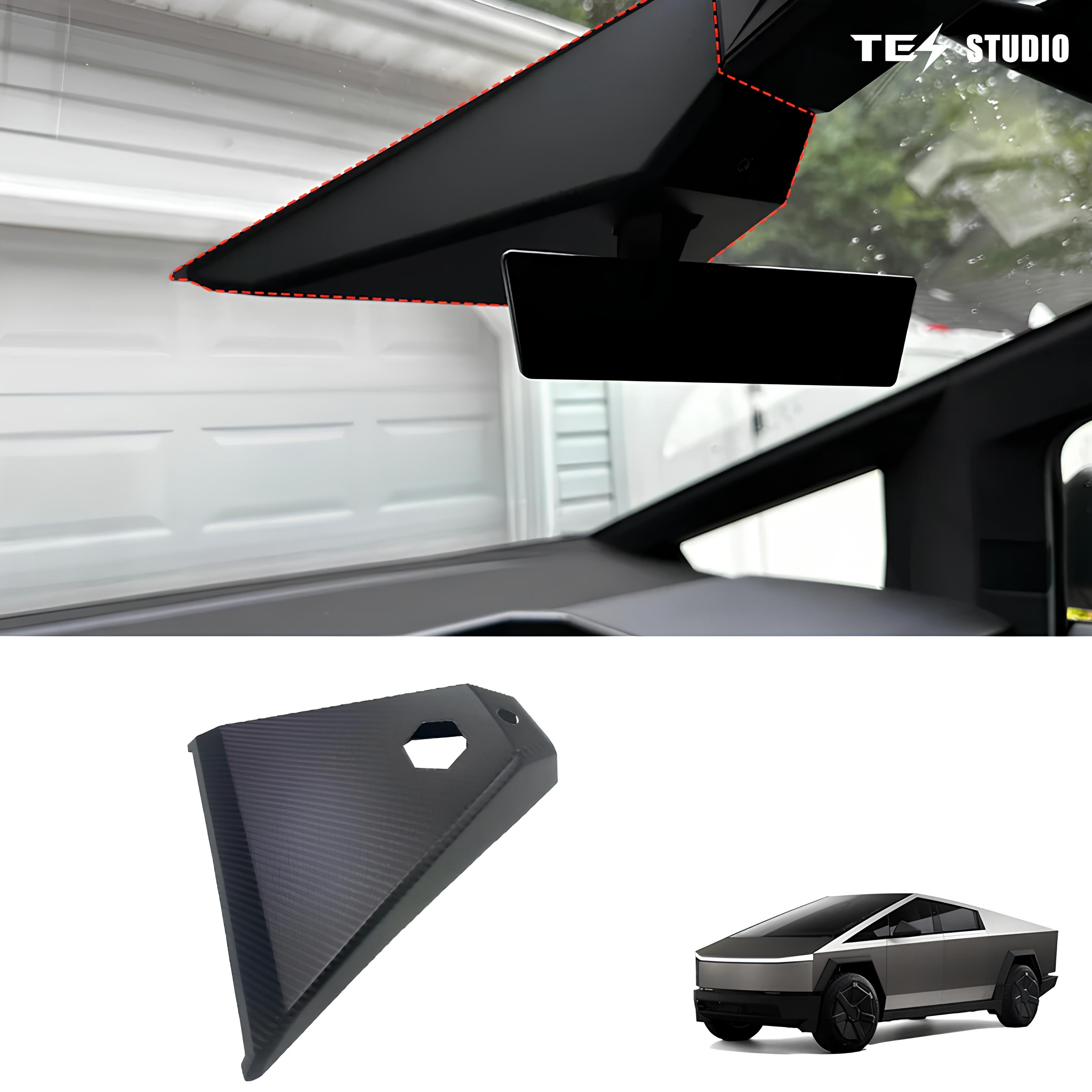 Cybertruck Cabin Camera Trim Cover Interior Accessories Warning Light Cover Tesstudio® (Carbon Fiber Pattern ABS)