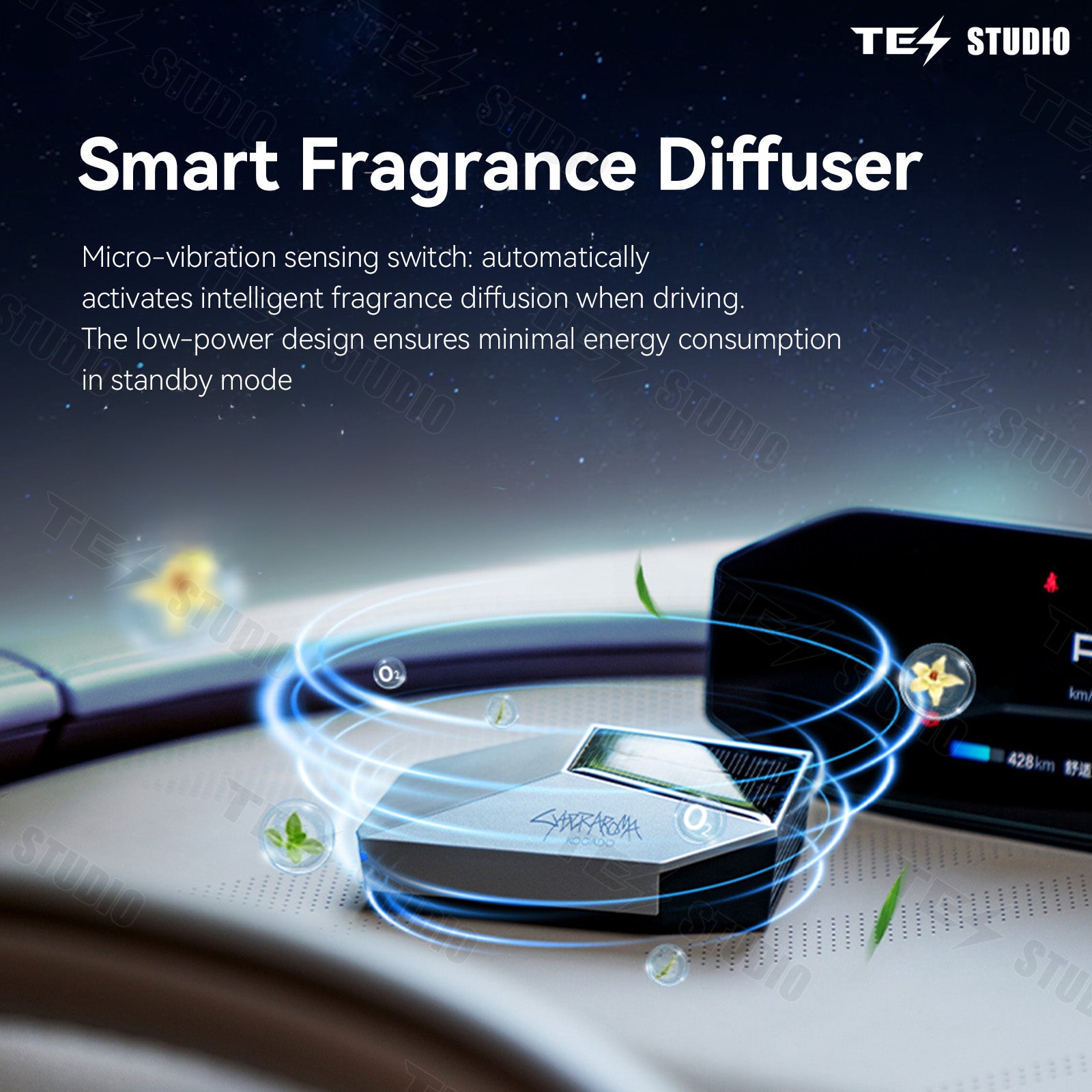 Cybertruck Style High-End Smart Car Aromatherapy Diffuser Aromatherapy Smart Purifier Perfume Tesstudio®